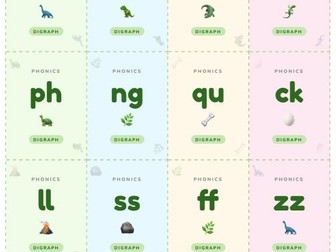 Dino phonics flashcards