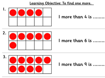 Year 1 – Find One More | Ten Frame Fluency Worksheets