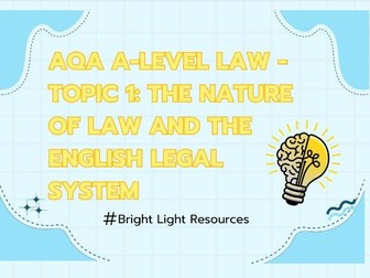 AQA A-Level Law: Topic 1 Pre-filled Lesson Plan