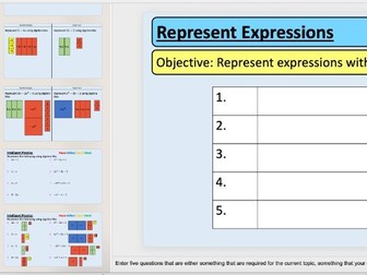 Represent Expressions (Using Algebra Tiles)
