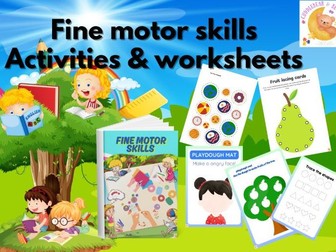 Early Years Fine Motor Activities Pack | Cutting, Tracing, Playdough, Threading & More