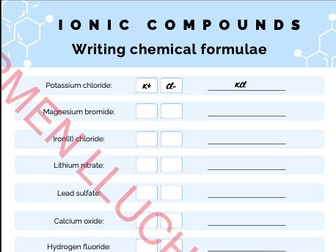 Ionic compounds chemical formulae - KS4