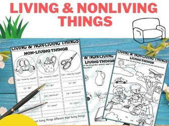Living and Non-Living Things, Category Sort, Cut and Paste, Kinder, Kid Science