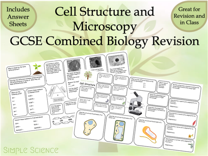 Cell Structure And Microscopy Revision Mats - AQA Combined Biology GCSE ...