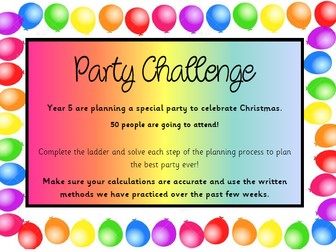 Party Planning - Maths Challenge - Differentiated