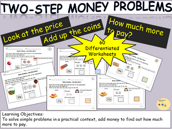 Money Two-Step Money Problems, Add and Subtract, Count up to or back - KS1