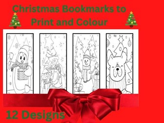 Christmas bookmarks colouring