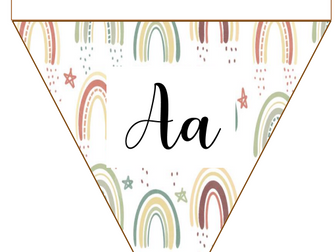 Boho rainbow alphabet bunting