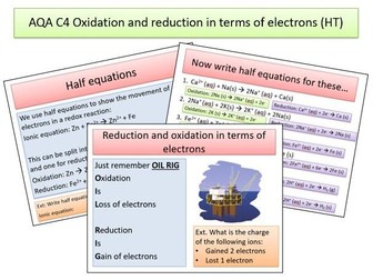 AQA C4 Oxidation and reduction in terms of electrons (Triple and Trilogy)