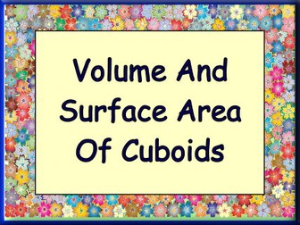 Volume & surface Area Of Cuboids