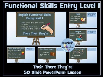 English Functional Skills - Homophones - There, Their, They're - PowerPoint Lesson