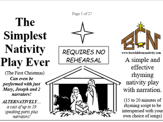 Simple Nativity Play. Preparation done just print and distribute. (This download is just a preview!)