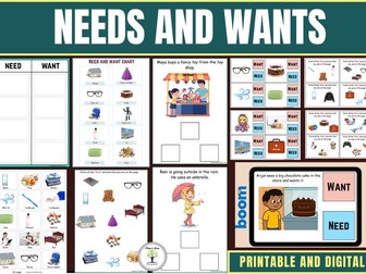 Wants and Needs Worksheet | Wants Vs Needs