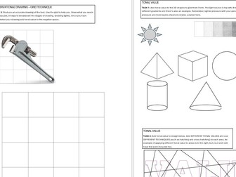 Art and Design COVER WORKSHEETS bundle - Everyday Objects theme