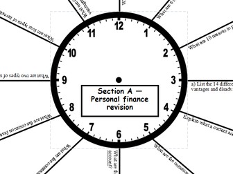 BTEC Level 3 Business: Finance Unit 3 - Last minute revision wheel - section A