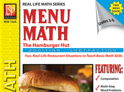 Consumer Addition & Subtraction: Hamburger Hut Menu Math