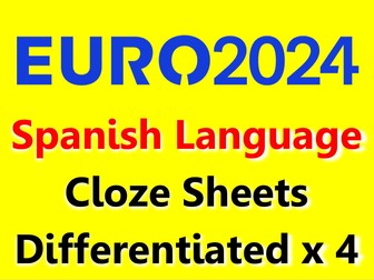 Euros 2024: Spanish language cloze sheets, diferentiated x 4.