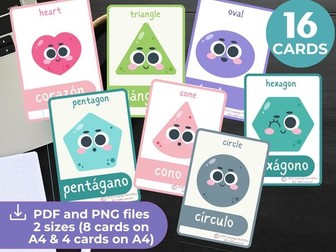 SPANISH SHAPES - BILINGUAL flashcards