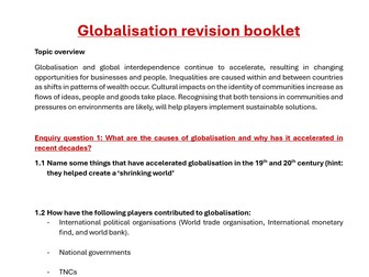 Globalisation revision booklet (A level geography - Edexcel)