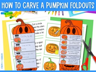 How to carve a pumpkin make a jack o'lantern sequencing and writing craft activity for Halloween