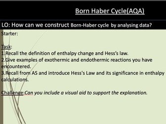 Thermodynamics: Born Haber cycle