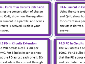 AQA 9-1 electric current extension/ differentation stickers