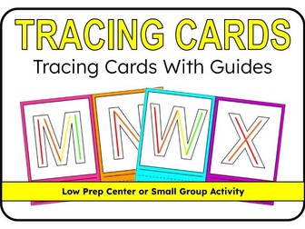 Uppercase Letters Tracing Cards With Guides