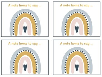 A Note Home to Say… | Positive Parent Communication Notes | Neutral Rainbow