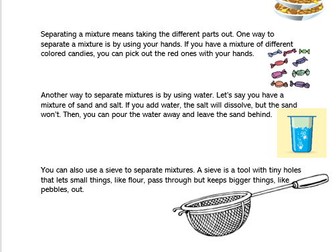 Separating Mixtures Science Reading