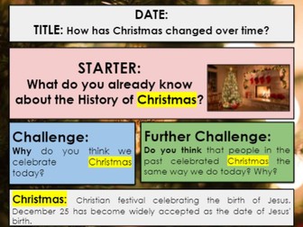 KS3 What is the History of Christmas Lesson: How has Christmas changed over time?