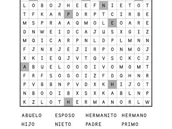 Family-Themed English-Spanish Word Searches