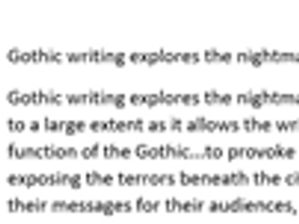 A* Gothic comparative essay