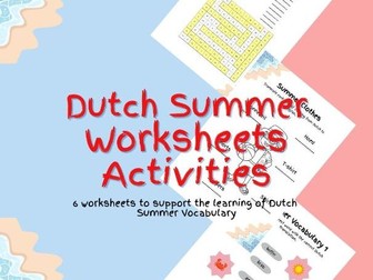 Dutch Summer Worksheets Activity