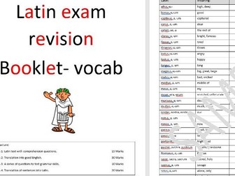 Latin Common entrance Exam - vocabulary revision booklet
