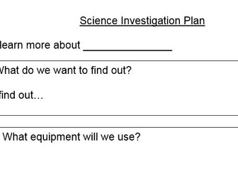 Planning a Scientific Investigation (KS2)