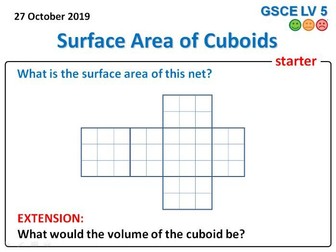 Surface Area of Cuboids Lesson