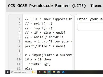 OCR J277 Pseudo code runner
