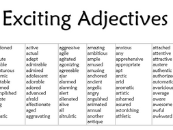 exciting adjectives list by misscresources teaching resources tes