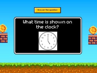 Telling the Time Quiz Game Year 3