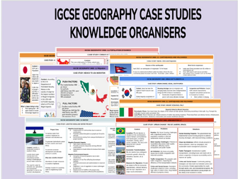 CIE IGCSE GEOGRAPHY CASE STUDIES KNOWLEDGE ORANISER