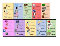 School Objects In French Desk Strips Teaching Resources