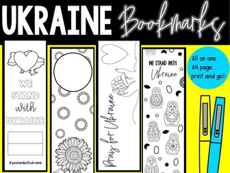 Ukraine Bookmarks to colour FREE
