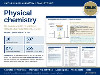 Edexcel IGCSE Chemistry Unit 3 – Physical Chemistry: Complete Unit, 18 Lessons + Tests