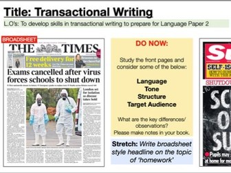 Transactional Writing Lesson
