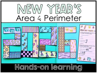 2026 New Year's Area and Perimeter Maths Activity