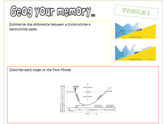 A Level Physical Geography- Geog Your Memory
