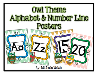 Owl Theme Alphabet & Number line