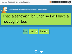 I can use the correct verb tense (revision) - Interactive Activity - Year 6 Spag