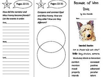 Because of Winn Dixie Trifold - Journeys 4th Grade Unit 1 Week 1 (2014, 2017)