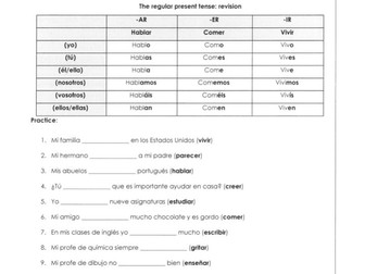 Spanish Verb booklet